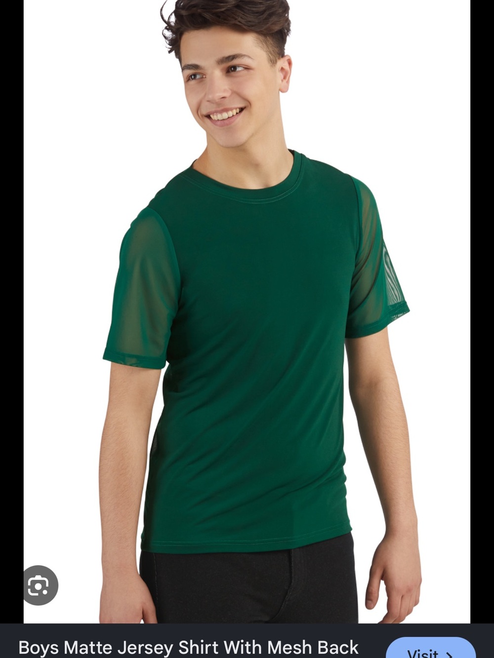 Boys Teal Matte Jersey Shirt with Mesh Sleeves